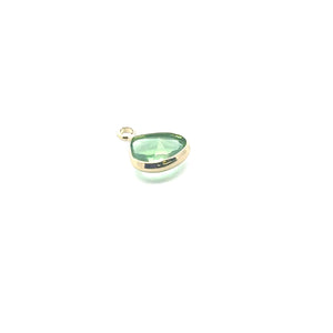Light green triangle shape crystal charm, SKU#M2161lightgreen