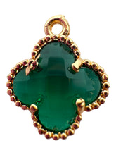 Emerald green four leaf clover charm, SKU#M2158-9