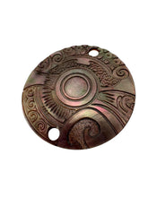 Round mother of pearl, carved flower, SKU#M3000