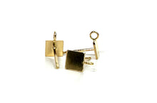 Square post earring w/Ring, SKU#400SQ5PR