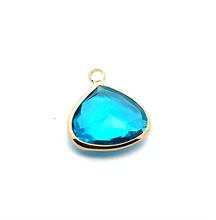 Blue triangle shape crystal charm,SKU#M2142blue