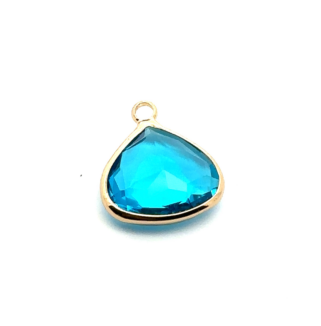 Blue triangle shape crystal charm,SKU#M2142blue