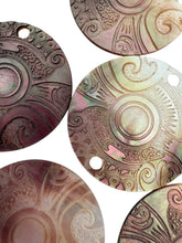 Round mother of pearl, carved flower, SKU#M3000