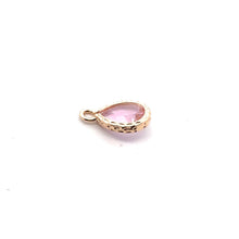Pink tear drop shape crystal charm, SKU#M2141pink