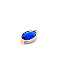 Royal blue oval shape double ring crystal charm,SKU#M2143royalblue