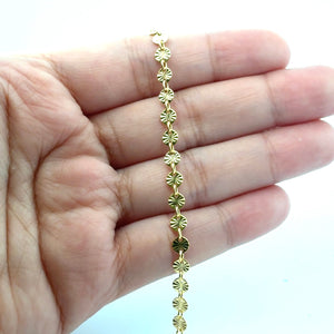 4mm Round Bar Starburst Disc Chain, 14k Gold Filled, Per Foot, SM957SB