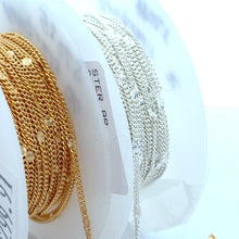 Curb Starburst Chain, 70, Sterling Silver, 14k Gold Filled, Per Foot, S70S5