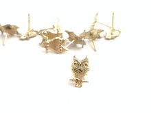 14kGF Owl Stud Earrings Sku#50-4