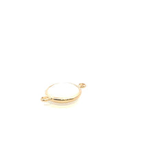 White circle crystal charm double ring. SKU#M2148white