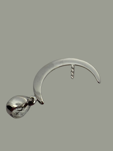 14K solid white gold Moon pendant, SKU#TP-77