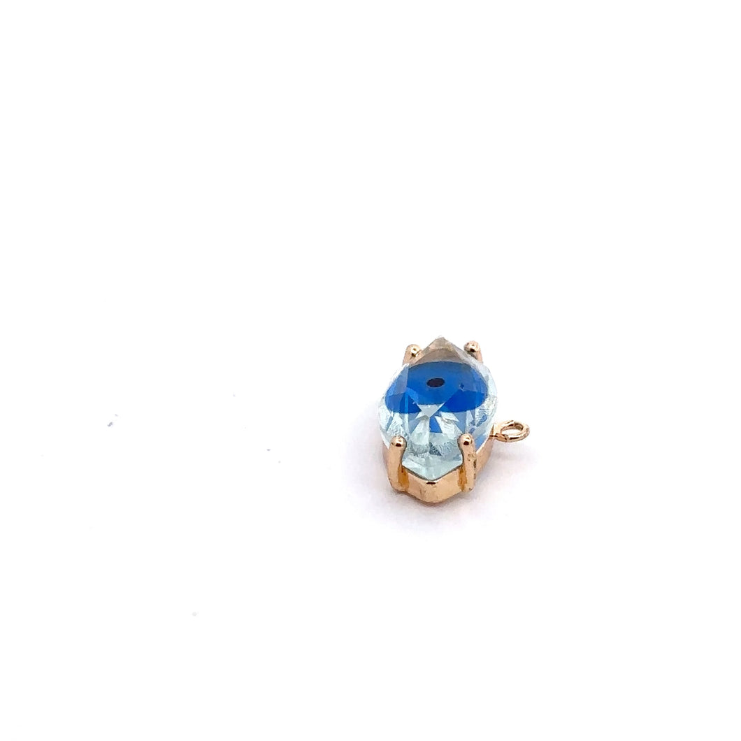 Blue eye shape crystal charm, SKU#M2138blue