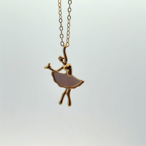 Ballerina Pendant, Pearl, Gold Plated, M4411