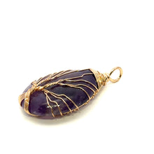 Purple amethyst, wire wrapped pendant, SKU#M3015