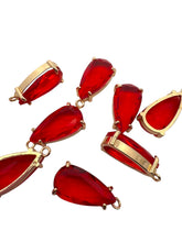 Ruby tear drop crystal charm, SKU#M2152ruby