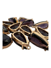 Dark purple tear drop crystal charm, SKU#M2152purple