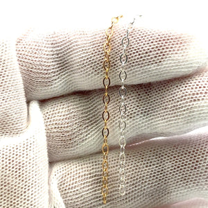 2.3mm Flat Open Cable, 14k Gold Filled, Sterling Silver, Sku#S1712F