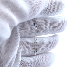 Sterling Silver S+L 1+1 Flat Long Link Diamond, Sku#SM1370F