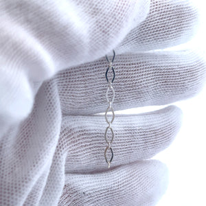 Sterling Silver S+L 1+1 Flat Long Link Diamond, Sku#SM1370F