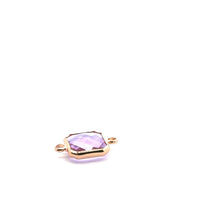 Pink Square charm, double ring crystal charm, SKU#M2145pink