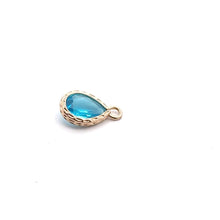 Light blue tear drop shape crystal charm, SKU#M2141lightblue