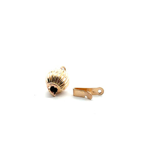 Textured solid gold bead clasp, SKU#A007C