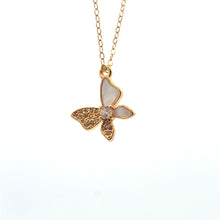 Butterfly Charm, Pearl, Gold Plated, M4426