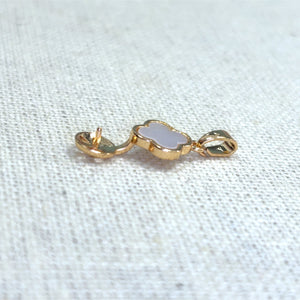 Clover With Pearl Cup Pendant, Pearl Gold Plated, M4415