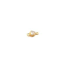 White 3A CZ Vertical Heart Bezel, SKU#4048VCM4