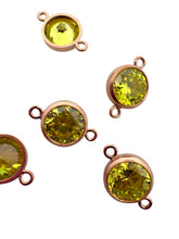 6mm, Rose Gold Filled, 3A, Cubic Zicronia Bezel Connector 
SKU#4805781M8