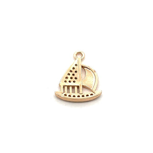 Sailboat Charm, Gold Plated