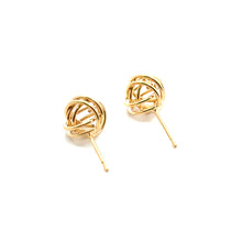 10.0mm open knot post earring, 14KGF, SKU#400K10P