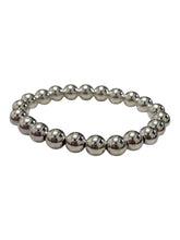 Sterling silver size 5 beaded stretchy ring, SKU#50530ER5