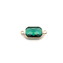 Emerald green rectangle shape crystal charm,SKU#M2147emeraldgreen