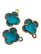 Light blue four leaf clover charm, SKU#M2158-12