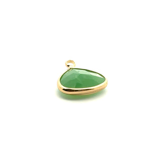 Jade green triangle shape crystal charm, SKU#M2168jade