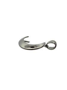 14K solid white gold Moon pendant, SKU#TP-77