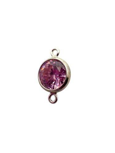 3mm, sterling silver , 3A, Cubic Zicronia Bezel Connector 
SKU#5030CM10