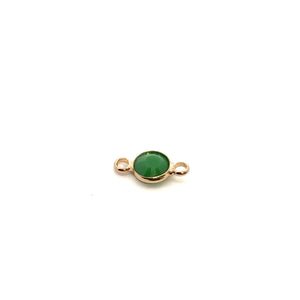 Jade green double ring crystal charm, SKU#M2166jade