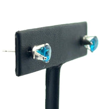 6mm Aqua Blue 3A CZ Snap-In Post Earring, Sterling Silver, Sku#5011260M9