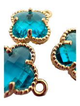 Light blue four leaf clover charm, SKU#M2158-12