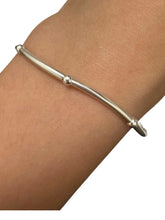 Sterling silver 6.75” stretchy tube bead bracelet, SKU#5014838675L