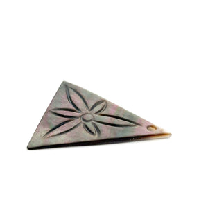 Mother Of Pearl Triangle with Flower Shell, Sku#M325