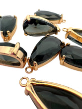 Light black tear drop crystal charm, SKU#M2152Lblack