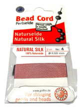 Dark Pink Bead Cord - Perlseide