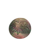 Round mother of pearl, carved flower, SKU#M4046