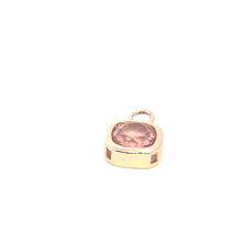 Champaign Square shape crystal charm, gold plated, SKU#M2164champaign