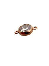 4mm,Rose Gold Filled, 3A, Cubic Zicronia Bezel Connector 
SKU#4805780M11
