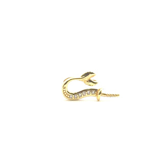 Gold plated mermaid tail nail with add on peg, SKU#M3733G