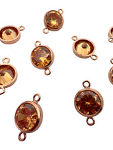 6mm, Rose Gold Filled, 3A, Cubic Zicronia Bezel Connector 
SKU#4805781M11