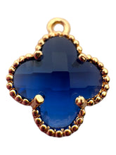 Dark blue four leaf clover charm, SKU#M2158-29
